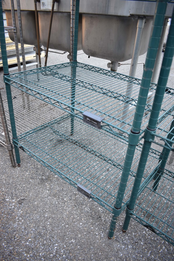 Metro Green Finish 4 Tier Wire Shelving Unit. BUYER MUST DISMANTLE. PCI CANNOT DISMANTLE FOR SHIPPING. PLEASE CONSIDER FREIGHT CHARGES. 30x21x63 - Image 3 of 3