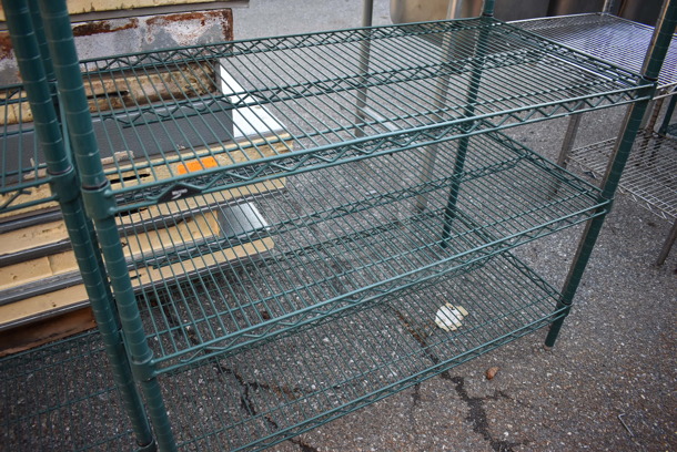 Metro Green Finish 4 Tier Wire Shelving Unit. BUYER MUST DISMANTLE. PCI CANNOT DISMANTLE FOR SHIPPING. PLEASE CONSIDER FREIGHT CHARGES. 42x21x63 - Image 3 of 3