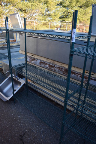 Metro Green Finish 3 Tier Wire Shelving Unit. BUYER MUST DISMANTLE. PCI CANNOT DISMANTLE FOR SHIPPING. PLEASE CONSIDER FREIGHT CHARGES. 48x14x63