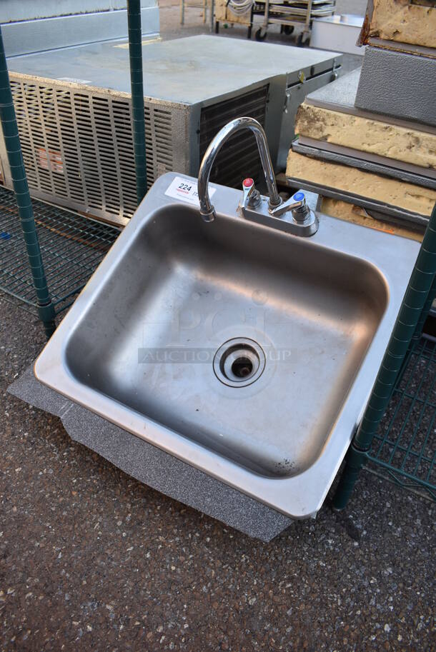 Stainless Steel Single Bay Drop In Sink w/ Faucet and Handles. 23x21x30 - Image 2 of 3