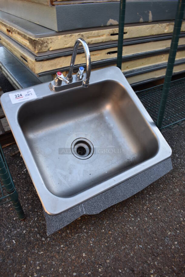 Stainless Steel Single Bay Drop In Sink w/ Faucet and Handles. 23x21x30 - Image 3 of 3
