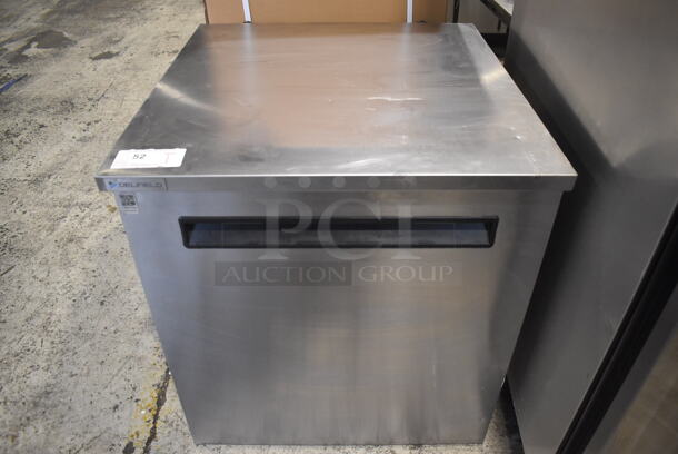 2019 Delfield 406P-STAR2 Stainless Steel Commercial Single Door Undercounter Cooler. Comes w/ 4 Commercial Casters. 115 Volts, 1 Phase. 27x30x30. Tested and Working!