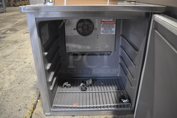 2019 Delfield 406P-STAR2 Stainless Steel Commercial Single Door Undercounter Cooler. Comes w/ 4 Commercial Casters. 115 Volts, 1 Phase. 27x30x30. Tested and Working! - Image 4 of 6