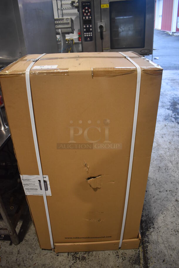 BRAND NEW IN BOX! Rubbermaid Configure Gray Metal Trash Can Shell. 24x19x46 - Image 5 of 8