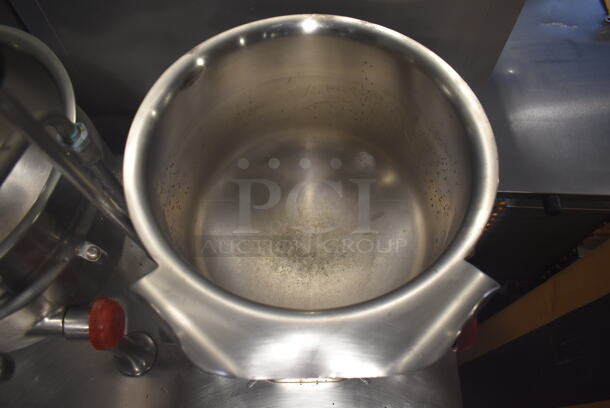 Cleveland Stainless Steel Commercial Pressurized Steam Powered Tilting Kettle Stand w/ 2 Cleveland KDT-6T Tilting Steam Kettles. 35.5x34x55 - Image 4 of 9