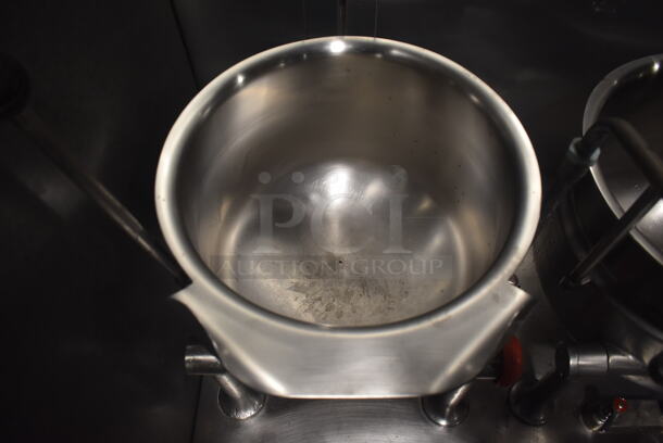 Cleveland Stainless Steel Commercial Pressurized Steam Powered Tilting Kettle Stand w/ 2 Cleveland KDT-6T Tilting Steam Kettles. 35.5x34x55 - Image 5 of 9