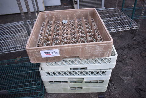 ALL ONE MONEY! Lot of 5 Various Poly Dish Caddies. 19.5x19.5x4