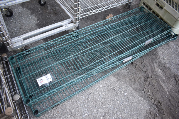 ALL ONE MONEY! Lot of 3 Green Finish Wire Shelves. 48x14x1.5