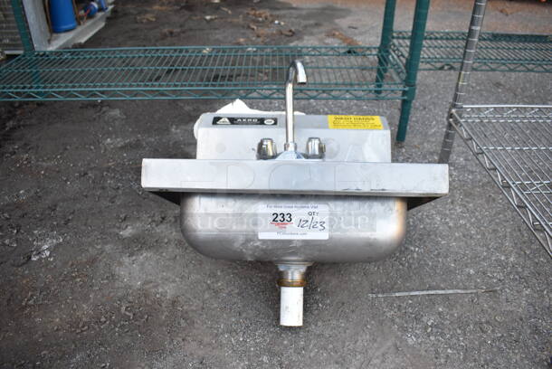 Aero Stainless Steel Commercial Single Bay Wall Mount Sink w/ Faucet and Handles. 17x16x24 - Image 6 of 6