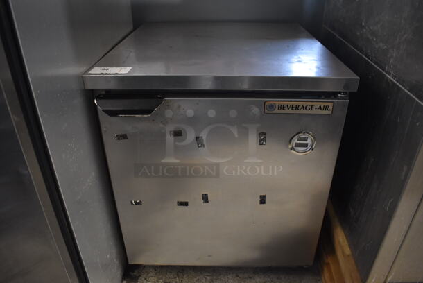 Beverage Air Stainless Steel Commercial Single Door Undercounter Freezer. 115 Volts, 1 Phase. 27x30x30.5. Tested and Working! - Image 1 of 5