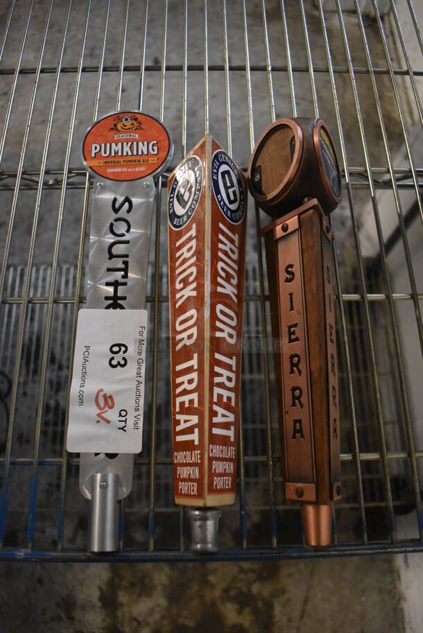 3 Various Beer Tower Tap Handles; Pumking, Trick or Treat and Sierra. 12