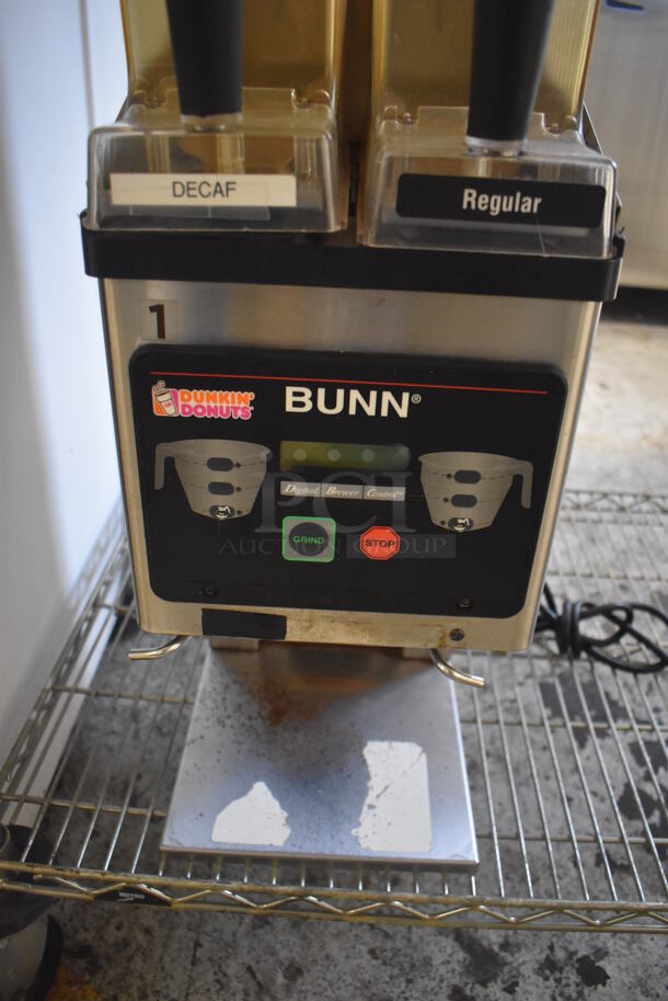 Bunn MHG Stainless Steel Commercial Countertop 2 Hopper Coffee Bean Grinder. 120 Volts, 1 Phase. 9x17x29. Tested and Does Not Power On - Image 4 of 5