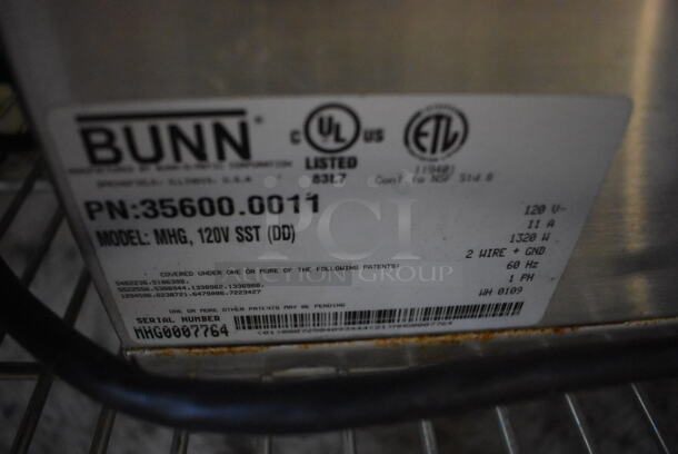 Bunn MHG Stainless Steel Commercial Countertop 2 Hopper Coffee Bean Grinder. 120 Volts, 1 Phase. 9x17x29. Tested and Does Not Power On - Image 5 of 5