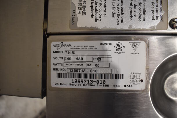 2 2013 Alto Shaam Stainless Steel Commercial Electric Powered Combitherm Convection Ovens; Models 10.18 ES and 7.14 ES. 440-480 Volts, 3 Phase. 46x43x72. 2 Times Your Bid! - Image 8 of 10