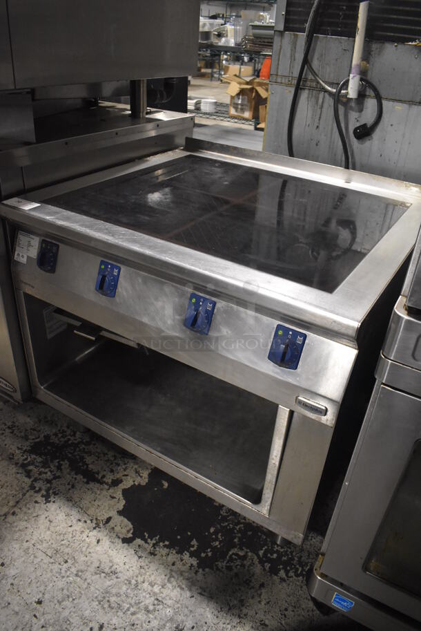 2013 Electrolux 584132 Stainless Steel Commercial Floor Style Electric Powered 4 Burner Range w/ Under Shelf. 208 Volts, 3 Phase. 40x36x38 - Image 2 of 9