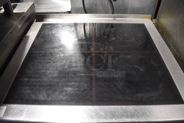 2013 Electrolux 584132 Stainless Steel Commercial Floor Style Electric Powered 4 Burner Range w/ Under Shelf. 208 Volts, 3 Phase. 40x36x38 - Image 3 of 9
