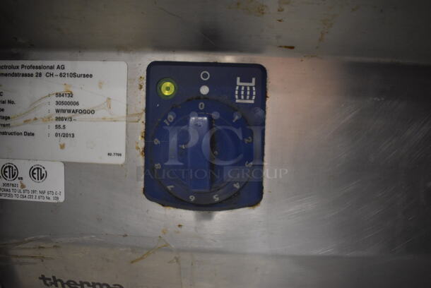 2013 Electrolux 584132 Stainless Steel Commercial Floor Style Electric Powered 4 Burner Range w/ Under Shelf. 208 Volts, 3 Phase. 40x36x38 - Image 7 of 9