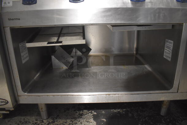 2013 Electrolux 584132 Stainless Steel Commercial Floor Style Electric Powered 4 Burner Range w/ Under Shelf. 208 Volts, 3 Phase. 40x36x38 - Image 8 of 9