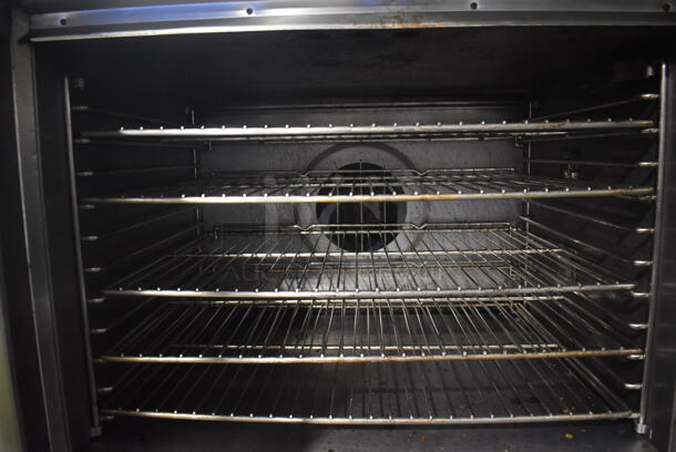 2 Blodgett Mark V ENERGY STAR Stainless Steel Commercial Electric Powered Full Size Convection Ovens w/ View Through Doors, Metal Oven Racks and Thermostatic Controls on Commercial Casters. 440 Volts, 3 Phase. 38x37x64. 2 Times Your Bid! - Image 7 of 12