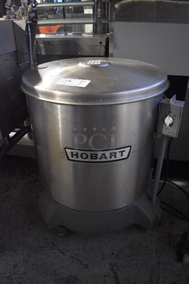 Hobart Stainless Steel Commercial Electric Powered Lettuce Spinner Salad Spinner on Commercial Casters. 115 Volts, 1 Phase. 22x22x32. Tested and Working!