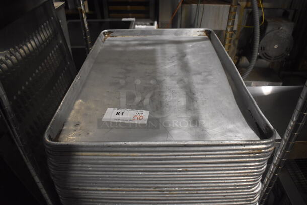 50 Metal Full Size Baking Pans. 18x26x1. 50 Times Your Bid!