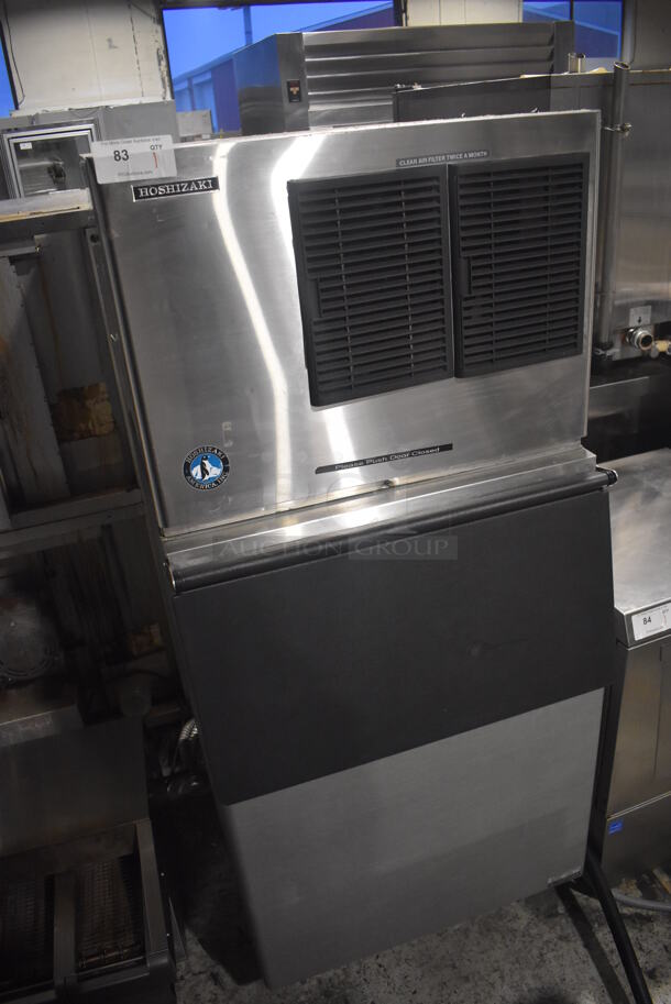 Hoshizaki KML-451MAH Stainless Steel Commercial Ice Head on Hoshizaki B-500PF Metal Commercial Ice Bin. 115-120 Volts, 1 Phase. 31x33x68.5 - Image 2 of 7