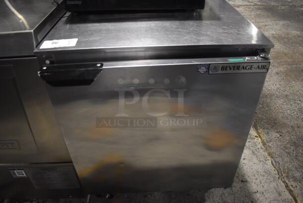 Beverage Air UCR27A-23 Stainless Steel Commercial Single Door Undercounter Cooler on Commercial Casters. 115 Volts, 1 Phase. 27x29.5x32. Tested and Working!