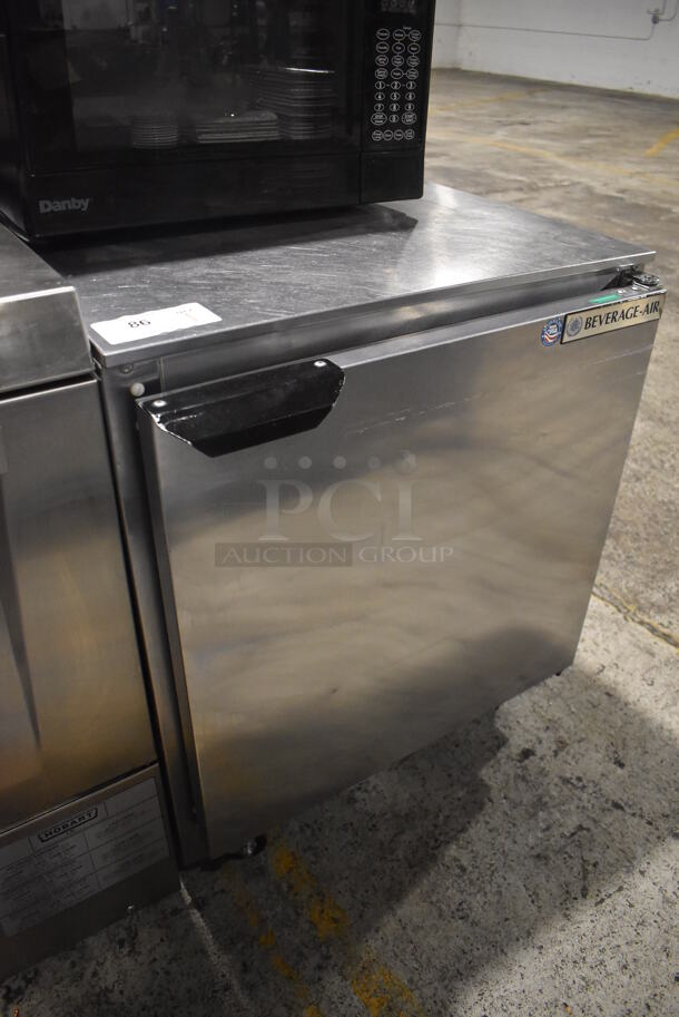 Beverage Air UCR27A-23 Stainless Steel Commercial Single Door Undercounter Cooler on Commercial Casters. 115 Volts, 1 Phase. 27x29.5x32. Tested and Working! - Image 5 of 5