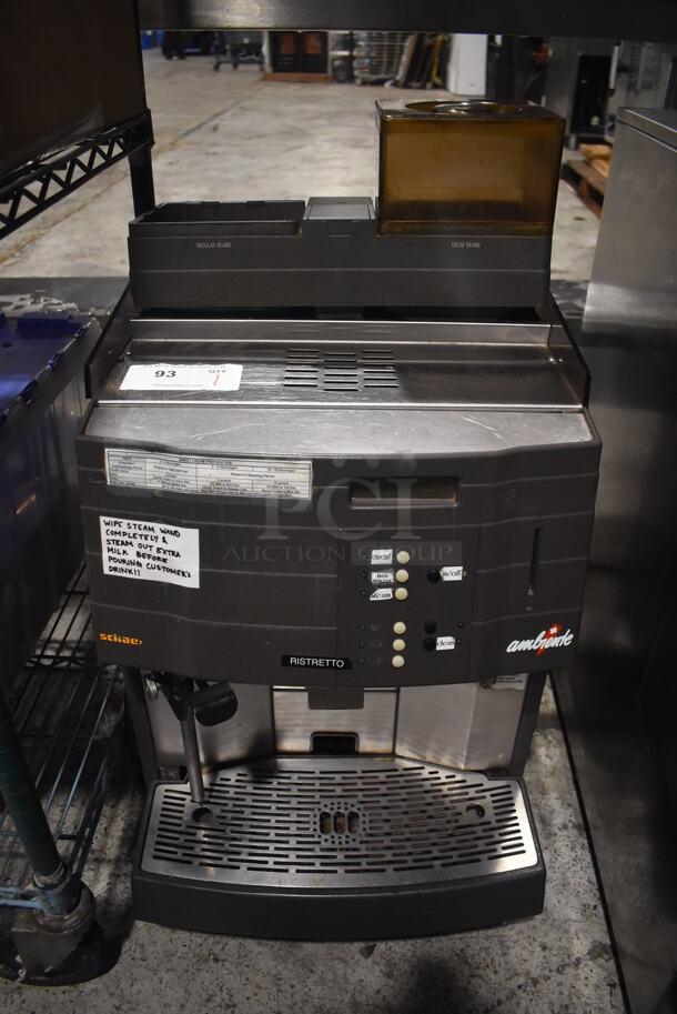 Schaerer Ambiente Stainless Steel Commercial Countertop Coffee Espresso Machine w/ Steam Wand. 210 Volts. 17x21x31