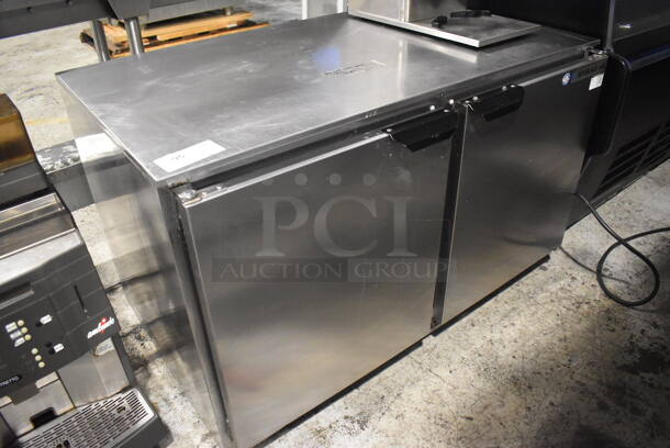 Beverage Air UCR48A-23 Stainless Steel Commercial 2 Door Undercounter Cooler on Commercial Casters. 115 Volts, 1 Phase. 48x31x30.5. Tested and Working! - Image 3 of 6
