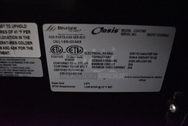 Structural Concepts Oasis CO4778R Metal Commercial Open Grab N Go Merchandiser w/ Metal Shelves. 115/230 Volts, 1 Phase. 47x33x81 - Image 5 of 5