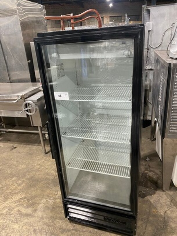 True Commercial Single Door Reach In Cooler Merchandiser! With View Through Door! Poly Coated Racks! Model: GDM12 SN: 3502503 115V 60HZ 1 Phase