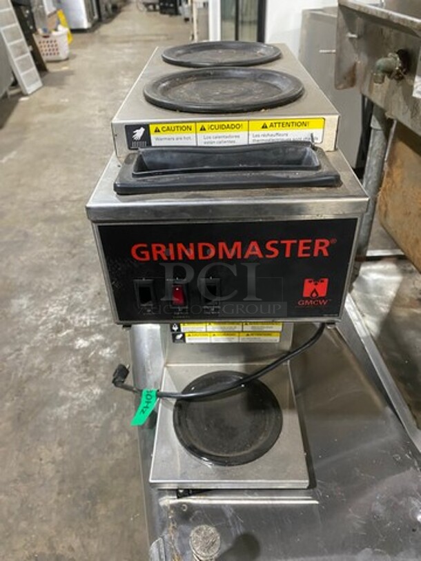 Grindmaster Commercial Countertop Coffee Maker! With 3 Coffee Pot Warmers! All Stainless Steel!