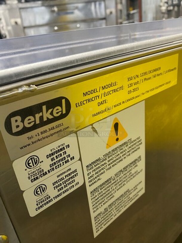 LATE MODEL! NEW! OUT OF THE BOX! Berkel Commercial Countertop Vacuum Sealer! Stainless Steel Body! Model: 350 SN: 12391EK1040439 120V 60HZ 1 Phase - Image 5 of 10