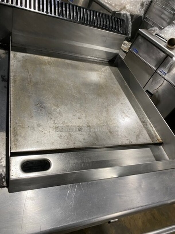 NICE! Garland Commercial Natural Gas Powered Hot Plate With Right Side Flat Griddle! Griddle Has Side Splashes! With Back Splash! With Oven Underneath! All Stainless Steel! - Image 7 of 10