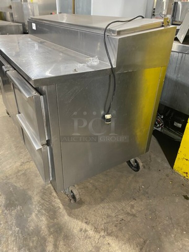 2010 Marsal Commercial Refrigerated Pizza Prep Table! With Single Door Storage Space! With 2 Drawers Underneath! All Stainless Steel! On Casters! Model: BM64 SN: 1319 115V 60Hz 1 Phase - Image 3 of 11