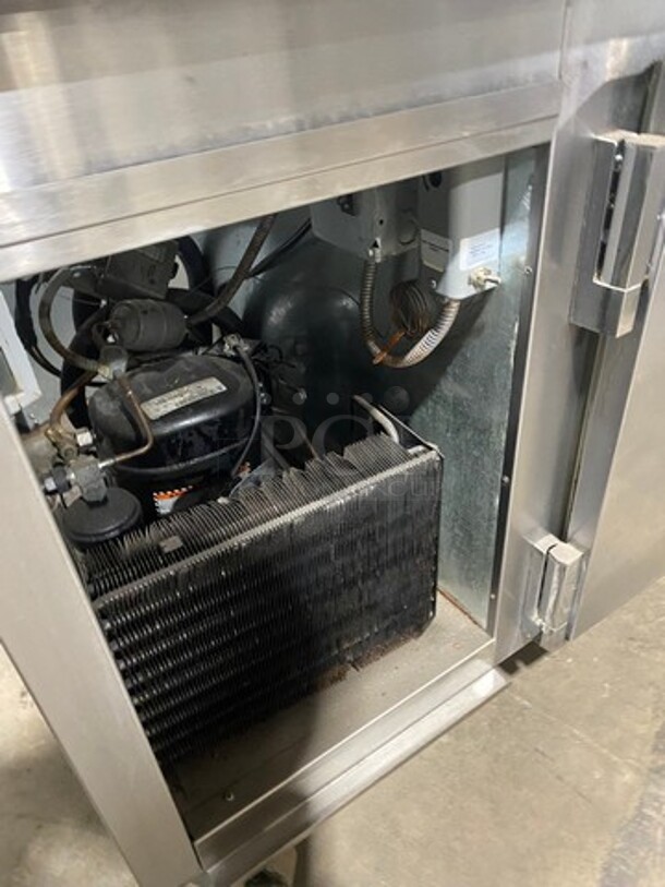 2010 Marsal Commercial Refrigerated Pizza Prep Table! With Single Door Storage Space! With 2 Drawers Underneath! All Stainless Steel! On Casters! Model: BM64 SN: 1319 115V 60Hz 1 Phase - Image 10 of 11