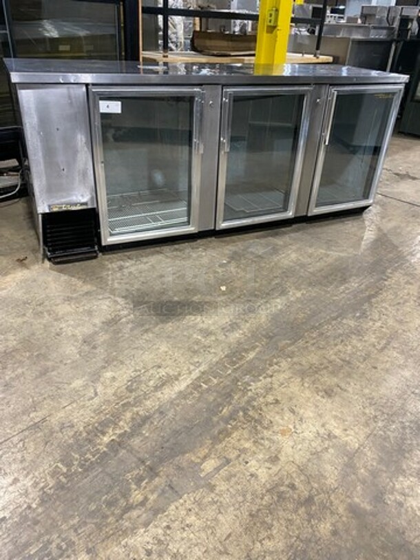 True Commercial 3 Door Back Bar Cooler! With View Through Doors! Poly Coated Racks! Model: TBB4G SN: 1204071 115V 60HZ 1 Phase