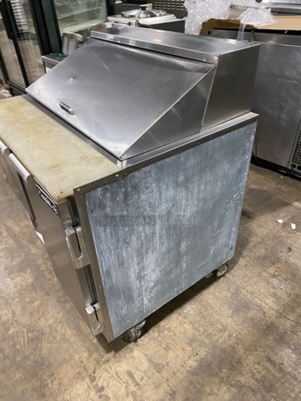 Leader Commercial Refrigerated Sandwich Prep Table! With 2 Door Underneath Storage Space! With Commercial Cutting Board! All Stainless Steel! On Casters! Model: LM36 SN: PU10M0051 115V 60HZ 1 Phase - Image 3 of 9