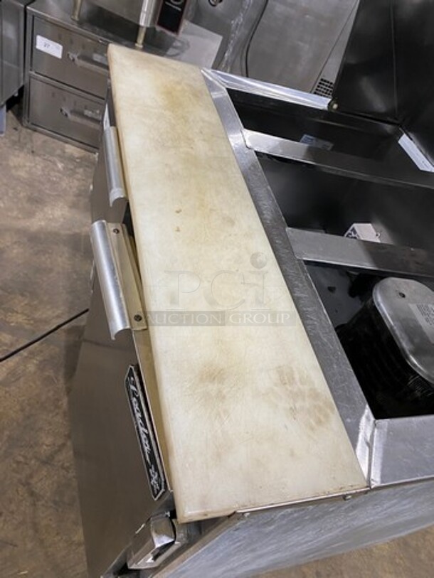 Leader Commercial Refrigerated Sandwich Prep Table! With 2 Door Underneath Storage Space! With Commercial Cutting Board! All Stainless Steel! On Casters! Model: LM36 SN: PU10M0051 115V 60HZ 1 Phase - Image 8 of 9
