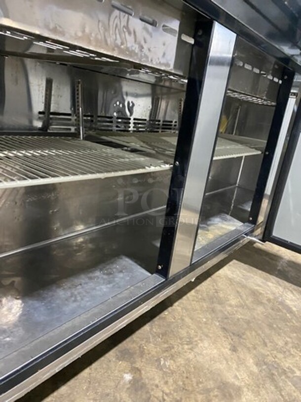Turbo Air Commercial Refrigerated Sandwich Prep Table! With 3 Door Storage Space Underneath! Poly Coated Racks! All Stainless Steel! On Casters! Model: MST7230 SN: MM7T808001 115V 60HZ 1 Phase - Image 6 of 9