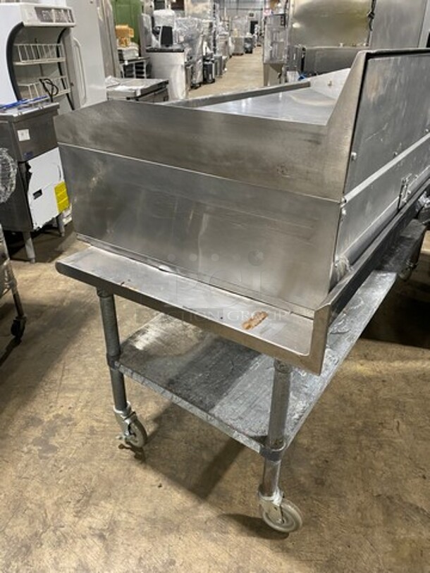 MagicK'tchn Commercial Countertop Electric Powered Flat Top Griddle! With Back And Side Splashes! On Equipment Stand! With Storage Space Underneath! All Stainless Steel! On Casters!  - Image 3 of 9