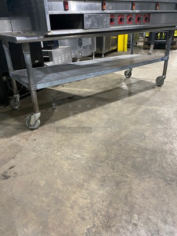 MagicK'tchn Commercial Countertop Electric Powered Flat Top Griddle! With Back And Side Splashes! On Equipment Stand! With Storage Space Underneath! All Stainless Steel! On Casters!  - Image 7 of 9