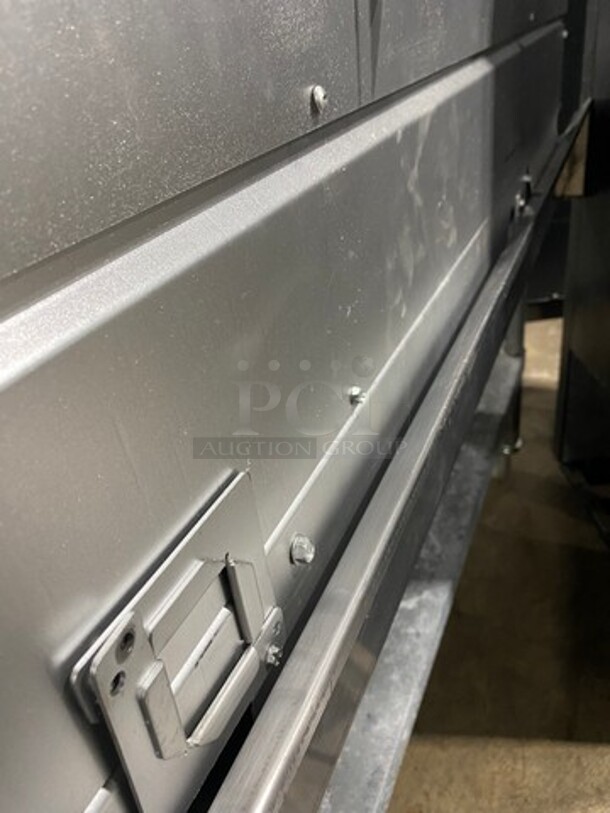 MagicK'tchn Commercial Countertop Electric Powered Flat Top Griddle! With Back And Side Splashes! On Equipment Stand! With Storage Space Underneath! All Stainless Steel! On Casters!  - Image 8 of 9