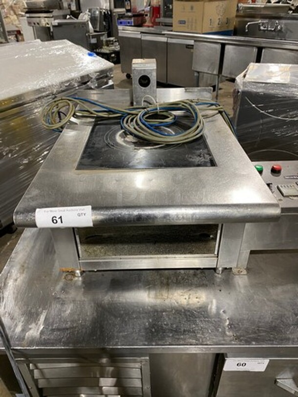 NICE! Oishii Commercial Countertop Single Burner Electromagnetic Cooking Range! All Stainless Steel! On Small Legs! Model: PHI500SV2 SN: X4053900 220V 60HZ 3 Phase