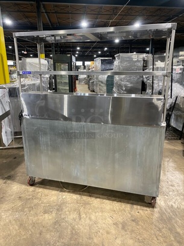 Leader Commercial Refrigerated Sandwich Prep Table! With Commercial Cutting Board! With Overhead Shelves! With 2 Sliding Door Storage Space Underneath! All Stainless Steel! On Casters! Model: LM60R SN: PZ03M3102E 115V 60HZ 1 Phase - Image 3 of 12