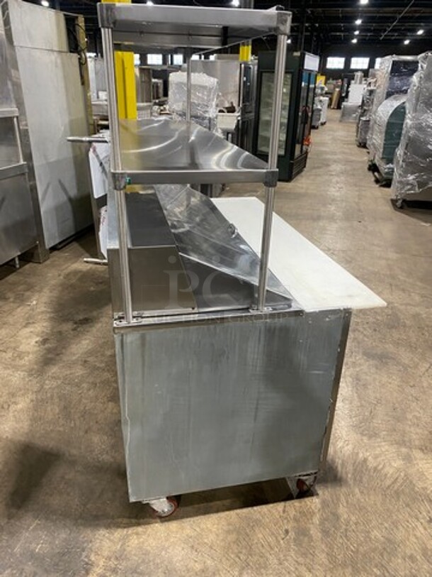 Leader Commercial Refrigerated Sandwich Prep Table! With Commercial Cutting Board! With Overhead Shelves! With 2 Sliding Door Storage Space Underneath! All Stainless Steel! On Casters! Model: LM60R SN: PZ03M3102E 115V 60HZ 1 Phase - Image 4 of 12