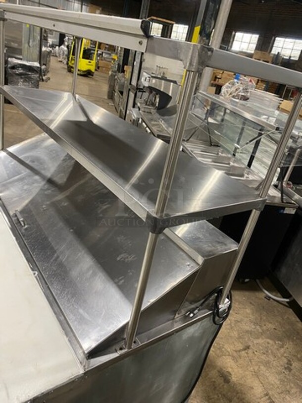 Leader Commercial Refrigerated Sandwich Prep Table! With Commercial Cutting Board! With Overhead Shelves! With 2 Sliding Door Storage Space Underneath! All Stainless Steel! On Casters! Model: LM60R SN: PZ03M3102E 115V 60HZ 1 Phase - Image 10 of 12