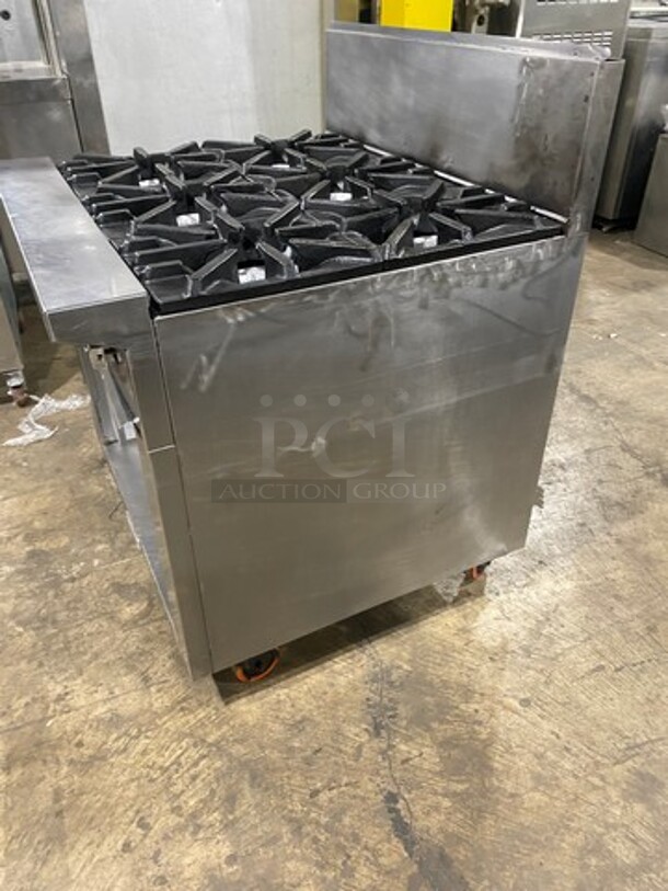 Garland Commercial Natural Gas Powered 6 Burner Stove! With Back Splash! With Storage Space Underneath! All Stainless Steel! On Casters! WORKING WHEN REMOVED! Model: U366S SN: 1602100101648 - Image 2 of 10