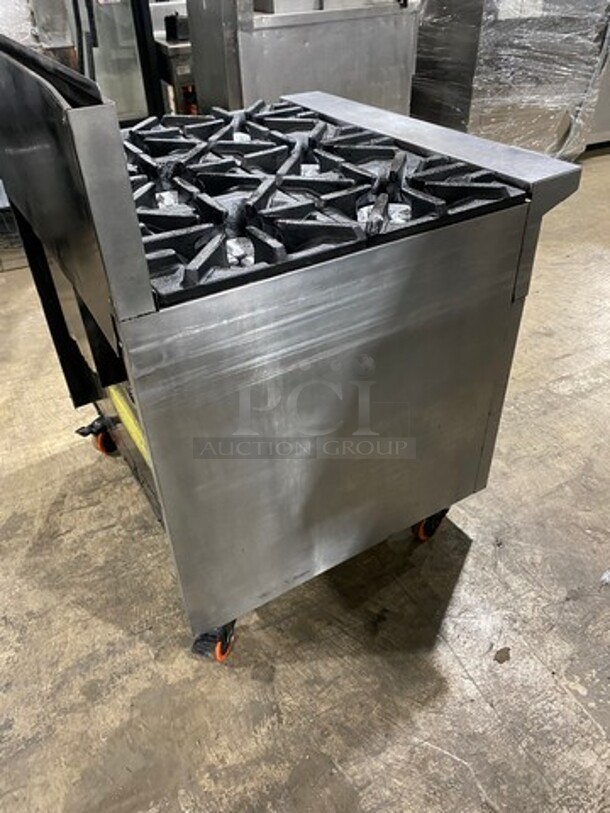 Garland Commercial Natural Gas Powered 6 Burner Stove! With Back Splash! With Storage Space Underneath! All Stainless Steel! On Casters! WORKING WHEN REMOVED! Model: U366S SN: 1602100101648 - Image 4 of 10
